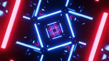 Canlı tünel video döngüsü ekran koruyucuları ve dinamik geometrik desenler ve parlak renkler için görsel bir deneyim yaratır