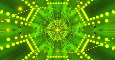 Canlı tünel video döngüsü ekran koruyucuları ve dinamik geometrik desenler ve parlak renkler için görsel bir deneyim yaratır