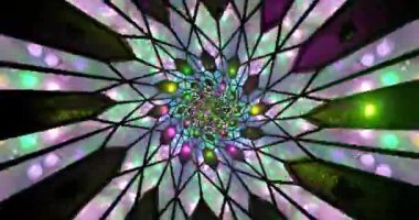 Canlı tünel video döngüsü ekran koruyucuları ve dinamik geometrik desenler ve parlak renkler için görsel bir deneyim yaratır