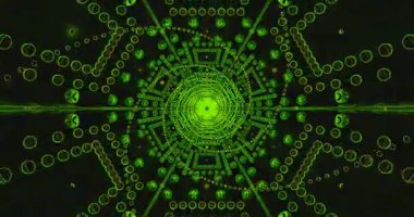 Canlı tünel video döngüsü ekran koruyucuları ve dinamik geometrik desenler ve parlak renkler için görsel bir deneyim yaratır