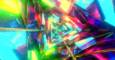 Dynamic tunnel video loop with vibrant colors and geometric shapes for immersive screensaver experience