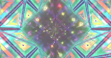 Canlı tünel video döngüsü, neon ışıkları ve geometrik şekillerle kusursuz bir animasyon.