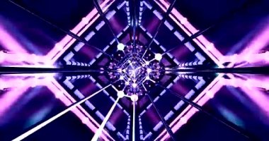 Seamless tunnel video loop featuring dynamic lights and geometric patterns for immersive screensaver experience