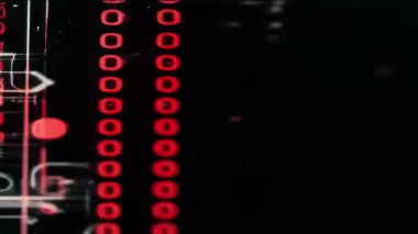 Dark Abstract with Line of Red Glowing O Shapes