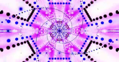 Geometrik desenli ve video ekranı için parlayan noktalı parlak yeşil tünellerin kusursuz döngüsü