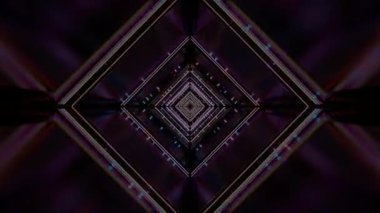 Renkli geometrik desenler ve ışıklar dijital ekran koruyucu tasarımda büyüleyici bir sonsuz döngü yaratır.