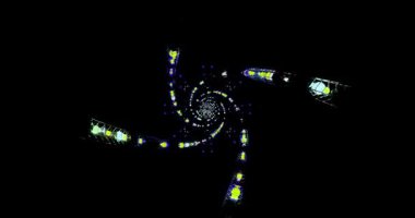 Tunnel video loop with vibrant lights creating a mesmerizing spiral effect