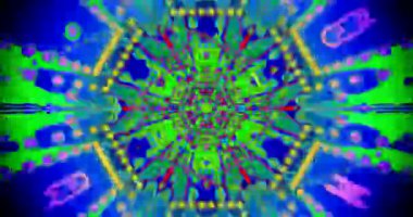 Vivid tunnel video loop showcasing dynamic geometric patterns in bright colors for immersive and engaging visual experience