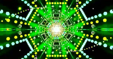 Seamless tunnel video loop for dynamic screensaver experience with vibrant colors and shapes