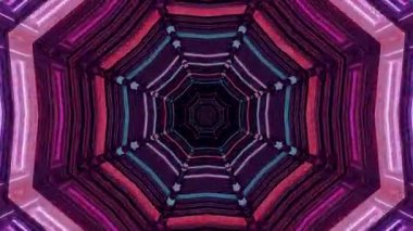 Colorful tunnel video loop creating a mesmerizing visual experience with seamless transitions in vibrant hues