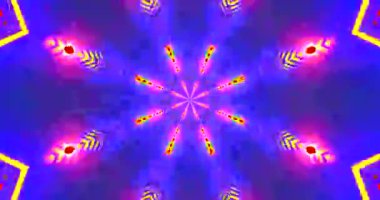 Seamless tunnel video loop featuring vibrant patterns and colorful lights in a mesmerizing kaleidoscope effect