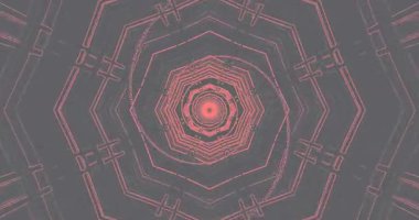 Görsel deneyimi yatıştırmak için canlı kırmızı tonlarda karmaşık desenler içeren pürüzsüz tünel video vj ekran koruyucusu