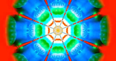 Seamless tunnel video loop featuring vibrant colors and geometric patterns in an abstract setting