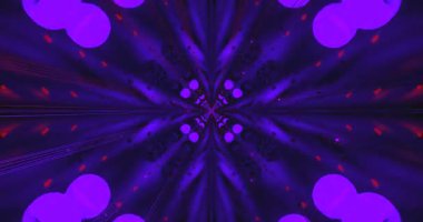 Koyu Soyut Mor ve Parlak Küreleri olan Mavi Tünel