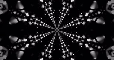Canlı kaleydoskopik ışıkların kusursuz döngüsü görsel eğlence için büyüleyici bir yıldız deseni yaratıyor.
