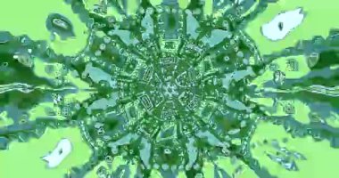 Görsel deneyim için kusursuz yeşil tünel video vj döngü ekran koruyucusu