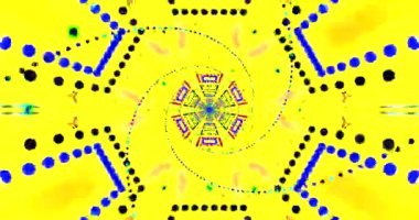 Geometrik desenli ve video ekranı için parlayan noktalı parlak yeşil tünellerin kusursuz döngüsü