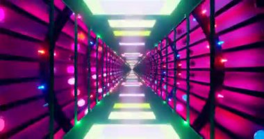Renkli tünel döngüsü büyüleyici görsel deneyim yaratıyor.