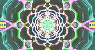 Colorful tunnel video loop creates a mesmerizing seamless experience with vibrant patterns and dynamic shapes for relaxation or entertainment