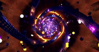 Endless spiral tunnel video loop creates a mesmerizing visual effect with vibrant colors and dynamic motion