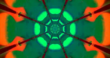 Colorful tunnel video loop creates a surreal journey through vibrant shapes and patterns in a mesmerizing display