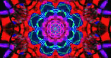 Renkli tünel video vj ekran koruyucusu kusursuz hareket ve karmaşık desenlerle büyüleyici bir görsel efekt üretiyor