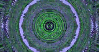 Bozuk Yeşil ve Mor Dairesel Kaleydoskop Arkaplanı