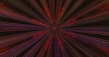 Çok Renkli Veri Çizgileriyle Karanlık Soyut Radyasyon Patlaması