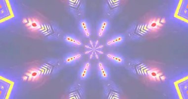 Seamless tunnel video loop featuring vibrant patterns and colorful lights in a mesmerizing kaleidoscope effect