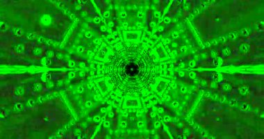 Canlı yeşil desenleri büyüleyen, pürüzsüz tünel video vj ekran koruyucusuyla büyüleyici bir görsel deneyim yarat