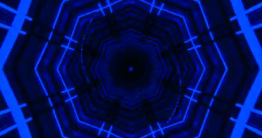 Seamless tunnel video loop in vibrant blue with dynamic patterns for mesmerizing visual experience