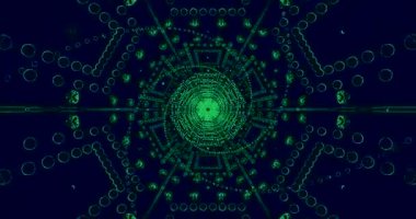 Canlı yeşil desenleri büyüleyen, pürüzsüz tünel video vj ekran koruyucusuyla büyüleyici bir görsel deneyim yarat