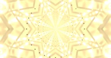 Canlı kaleydoskopik ışıkların kusursuz döngüsü görsel eğlence için büyüleyici bir yıldız deseni yaratıyor.