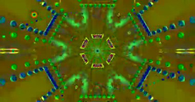 Seamless tunnel video loop featuring vibrant green patterns and shapes for immersive visual experience