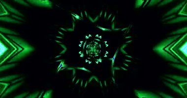 Vibrant green geometric tunnel video loop creates a mesmerizing visual experience for relaxation and entertainment