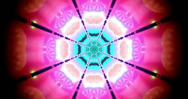 Colorful tunnel video loop creates a surreal journey through vibrant shapes and patterns in a mesmerizing display