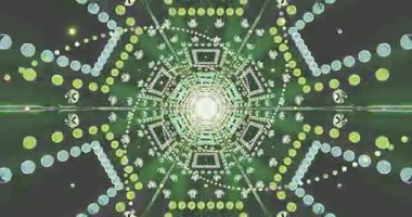 Seamless tunnel video loop for dynamic screensaver experience with vibrant colors and shapes