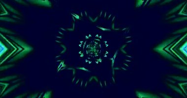 Vibrant green geometric tunnel video loop creates a mesmerizing visual experience for relaxation and entertainment