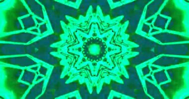 Abstract Bright Green Starburst Kaleidoscope Pattern