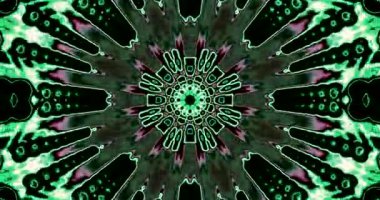 Abstract Dark Green and Black Geometric Kaleidoscope