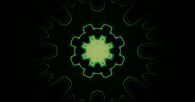 Koyu arkaplanda yeşil şekiller içeren soyut desen