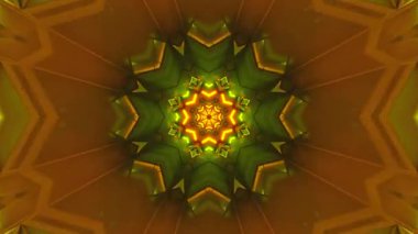 Kaleydoskop tasarımına benzeyen renkli soyut desen