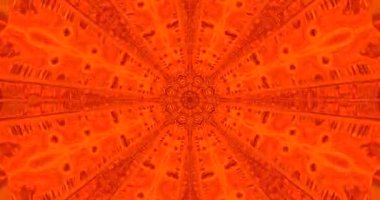 Dışa doğru ışıldayan turuncu renkli soyut desenler.