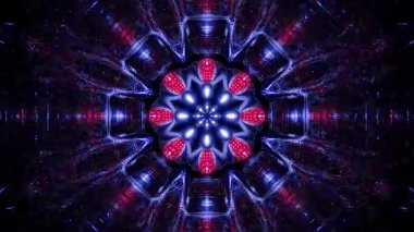 Kaleydoskop tasarımına benzeyen renkli soyut desen