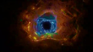 Girdap halindeki kozmik fenomenin renkli soyut temsili