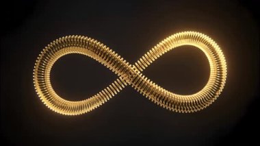 Koyu arkaplanda parlayan altın sonsuzluk sembolü