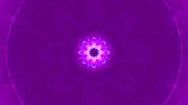 Bright Glowing Flower Shape on a Dark Purple Background