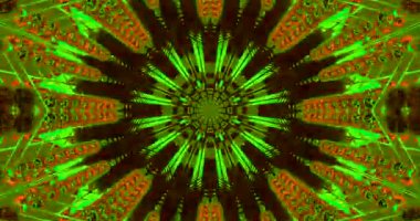 Canlı yeşil ve turuncu renkler içeren soyut desen