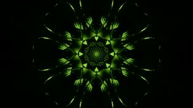 Kaleydoskop tasarımına benzeyen karmaşık yeşil desen
