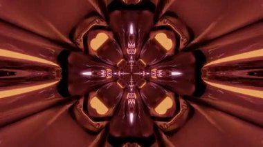 Simetrik şekiller ve canlı renkler içeren soyut desen